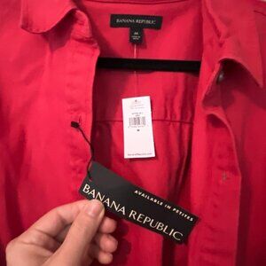 Red Banana Republic Classic Shirt Dress w/ Pockets NWT M